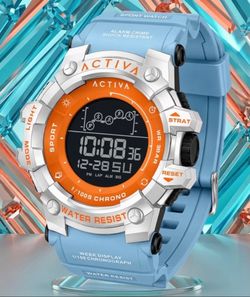 Activa Digital Explorer 50MM Blue/ Orange Signature Luxury Outdoor Sports Watch!