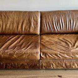 Restoration Hardware Maxwell Leather Sofa 