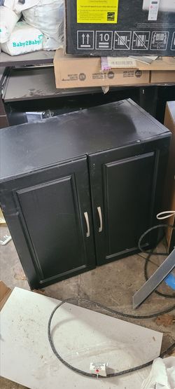 23.5 x 23.5x 11 black wall cabinet