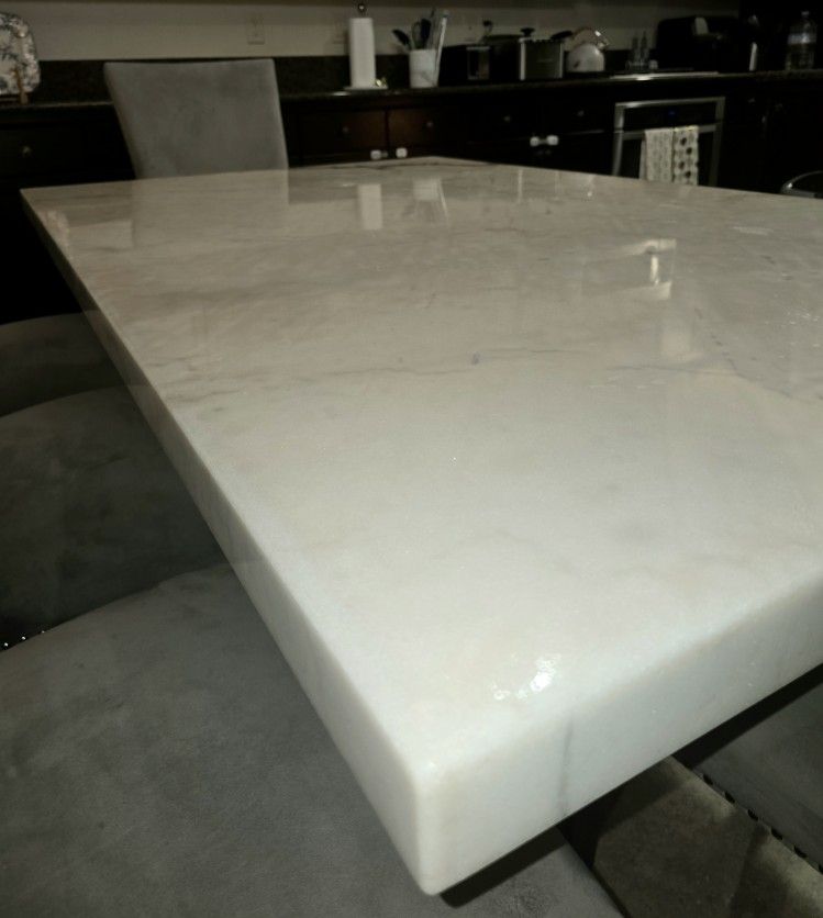 Gorgeous White Marble Dining Table