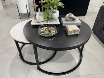 Black & white 2 in one coffee table
