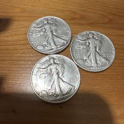 Silver Half Dollar Coins “S”mint 1936,1943,1945