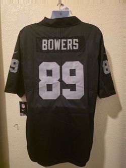 New Mens Raiders Bowers Black Jerseys Stitched