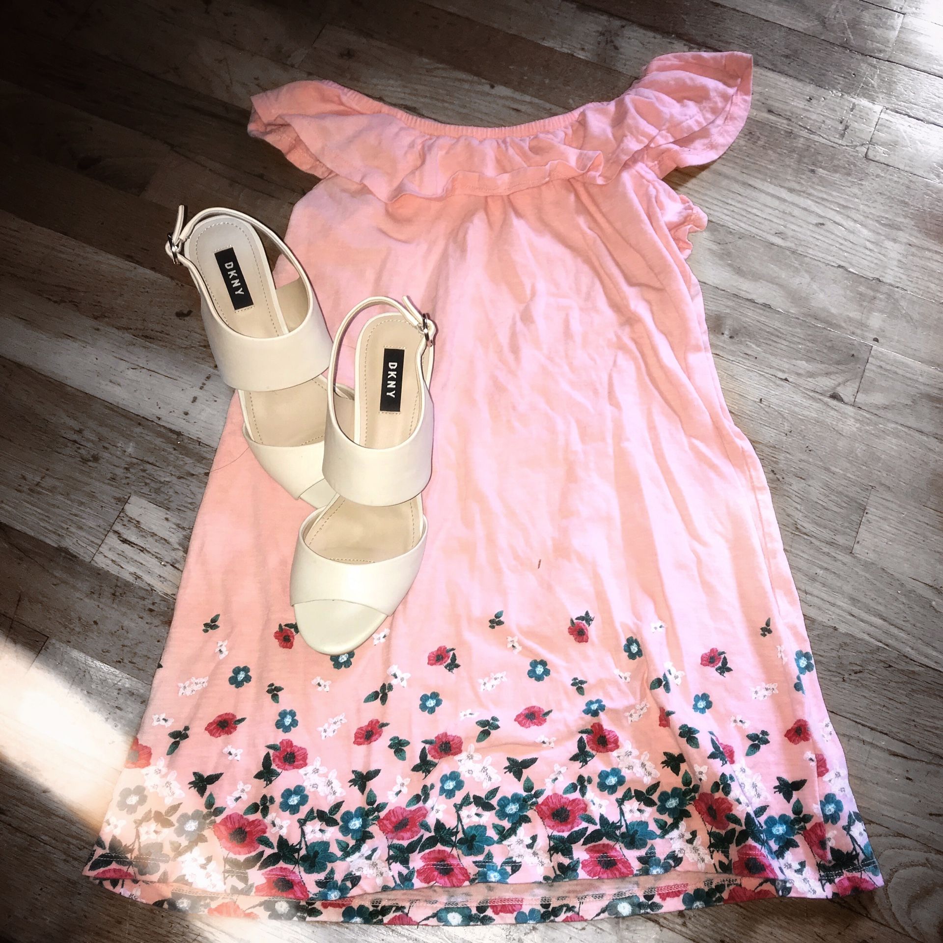 PRE OWNED Old Navy Pink Off Shoulder Dress L (10-12)