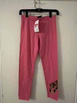 Nike Sportswear Big Kids Girls Cotton Jersey Futura Leggings Pink Dm2339 Large