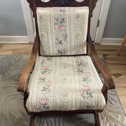 Beautiful Antique Rocker.  Magnificently Carved Wood.  ***READ BELOW