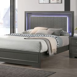 LED GRAY BED FRAME Available In Different Sizes