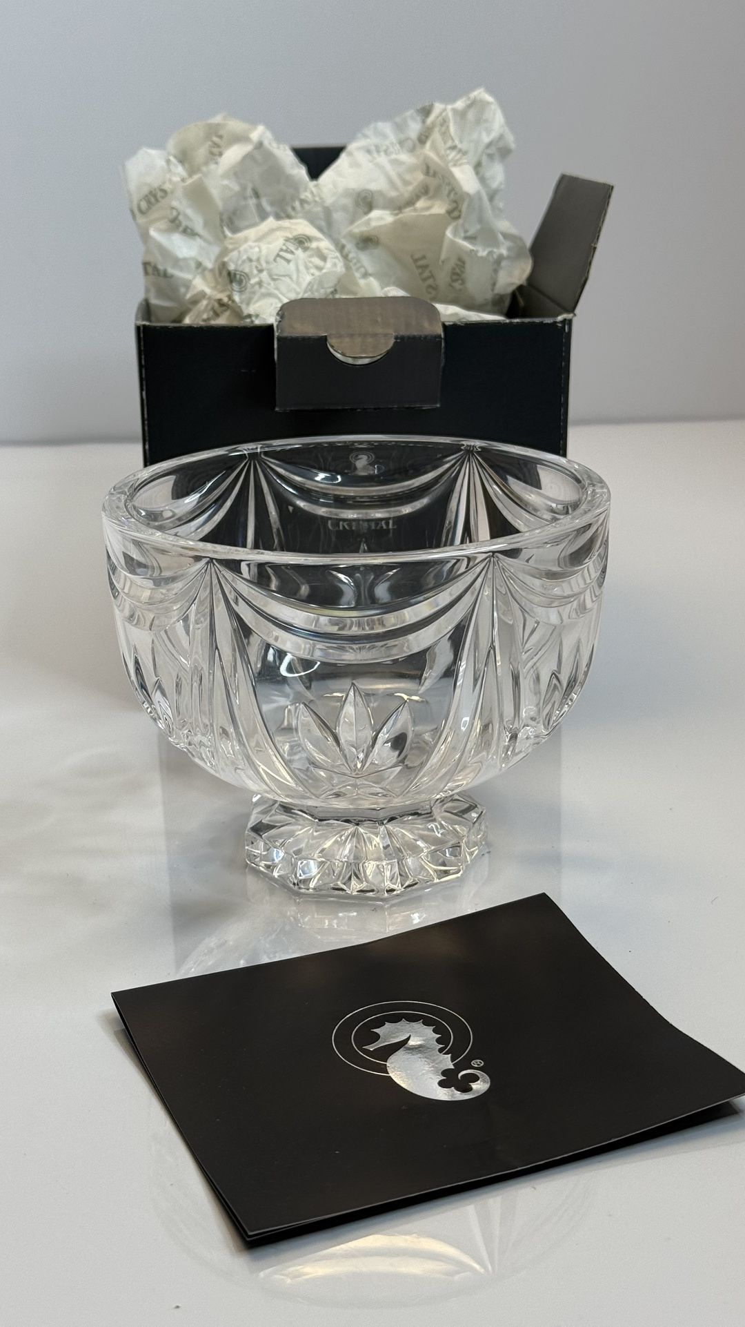 Waterford Crystal Small Compote Bowl Pedestal Cut Glass Signed