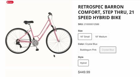 Retrospec Barron Comfort 21 speed bike ($450 original price)
