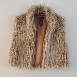 Bebe Tan Faux Fur Vest Women's Size S