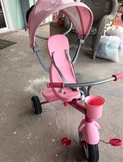 Radio Flyer Pink Kids Tricycle with Canopy