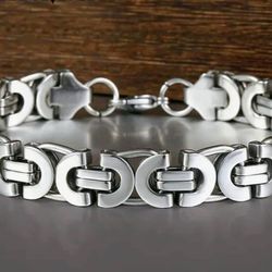 🔥NEW 11MM Flat Byzantine Chain Link Bracelet