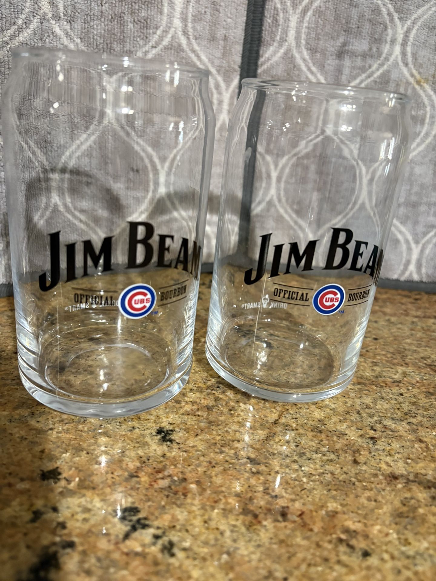 Chicago Cubs Jim Beam Beer Can Style Glasses Limited Ed.