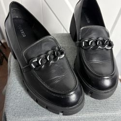 Torrid Chunky Platform Lug Sole Penny Loafer Black Faux Leather Size 12WW