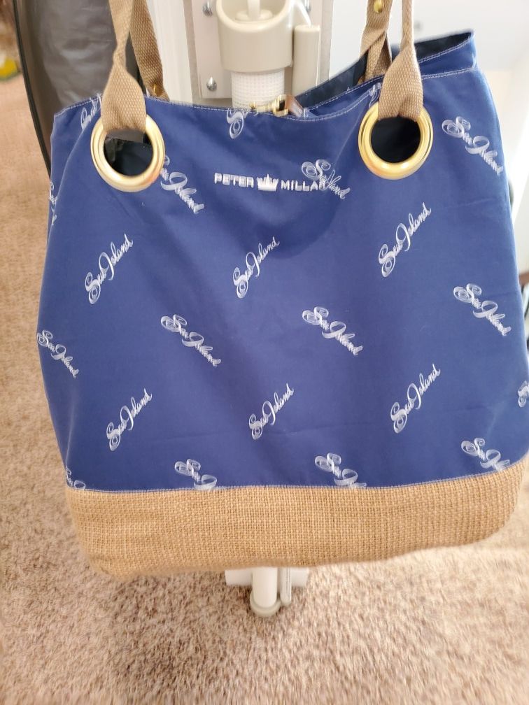 Peter Millar Sea Island Blue Tote Bag