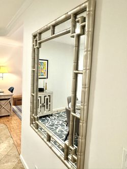 Carved Silver Leaf Mirror