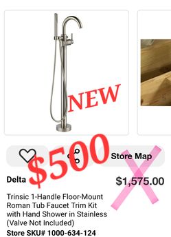 Delta
Trinsic 1-Handle Floor-Mount Roman Tub Faucet Trim Kit