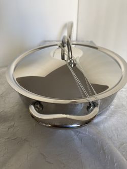 Tramontina Saute Pan with Lid, Deep Type, Solar, 9.4 inches (24 cm), Stainless Steel, 3-Layer Bottom, Dishwasher Safe, Gas Compatible, Made 