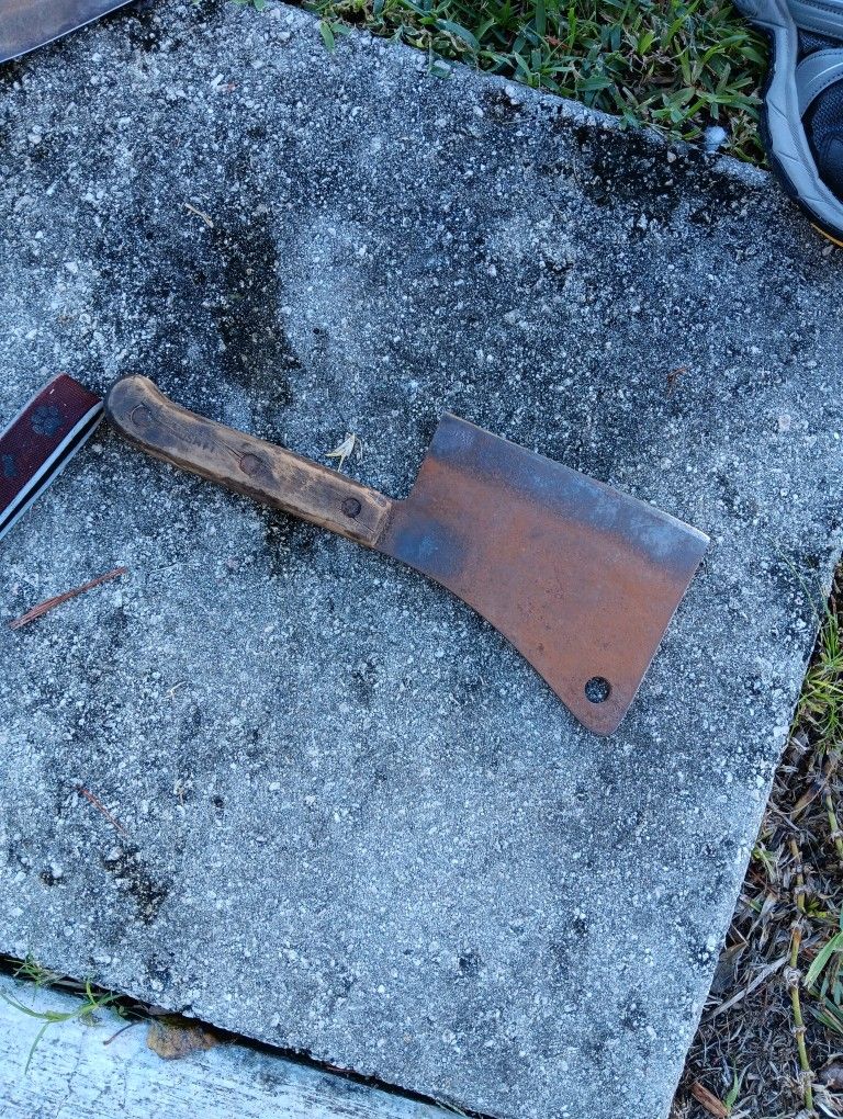 Antique Meat Cleaver From The 1900s In Great Shape 