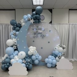 Over The Moon Baby Shower Balloons 