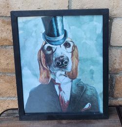 Tuxedo Dog Framed Picture