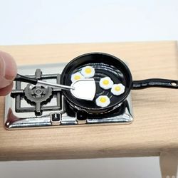 Miniature Dollhouse Pan Fried Eggs