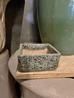 Luxurious Square Ceramic Planter (Modern / Studio Pottery) with Volcanix speckled glaze