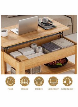 Brand new coffee table adjustable height lift up