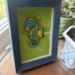 Beaded seahorse In Frame 