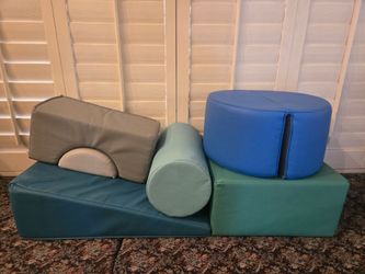 6 Piece Toddler Climbing Gym Building Blocks Foam & Leather Indoor Activity Shape Set