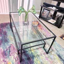Modern Glass Coffee Table – $60