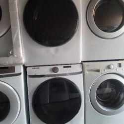 New Dented Samsung 4.5cu Ft Front Load Washer And Stackable Gas Dryer Set With Steam 