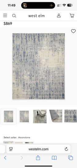 West Elm Distressed Foliage rug (Moonstone)