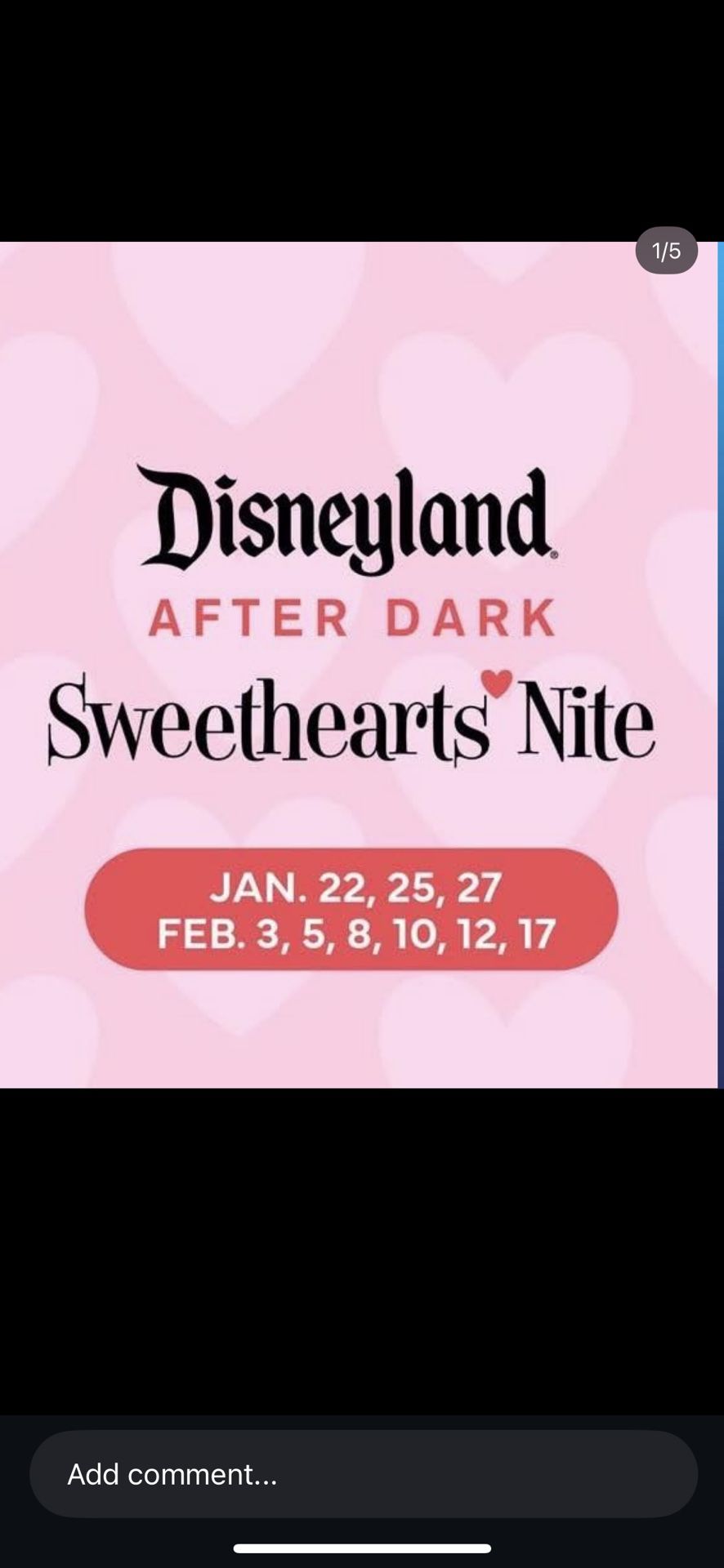 2 Disneyland Sweethearts Nite Tickets