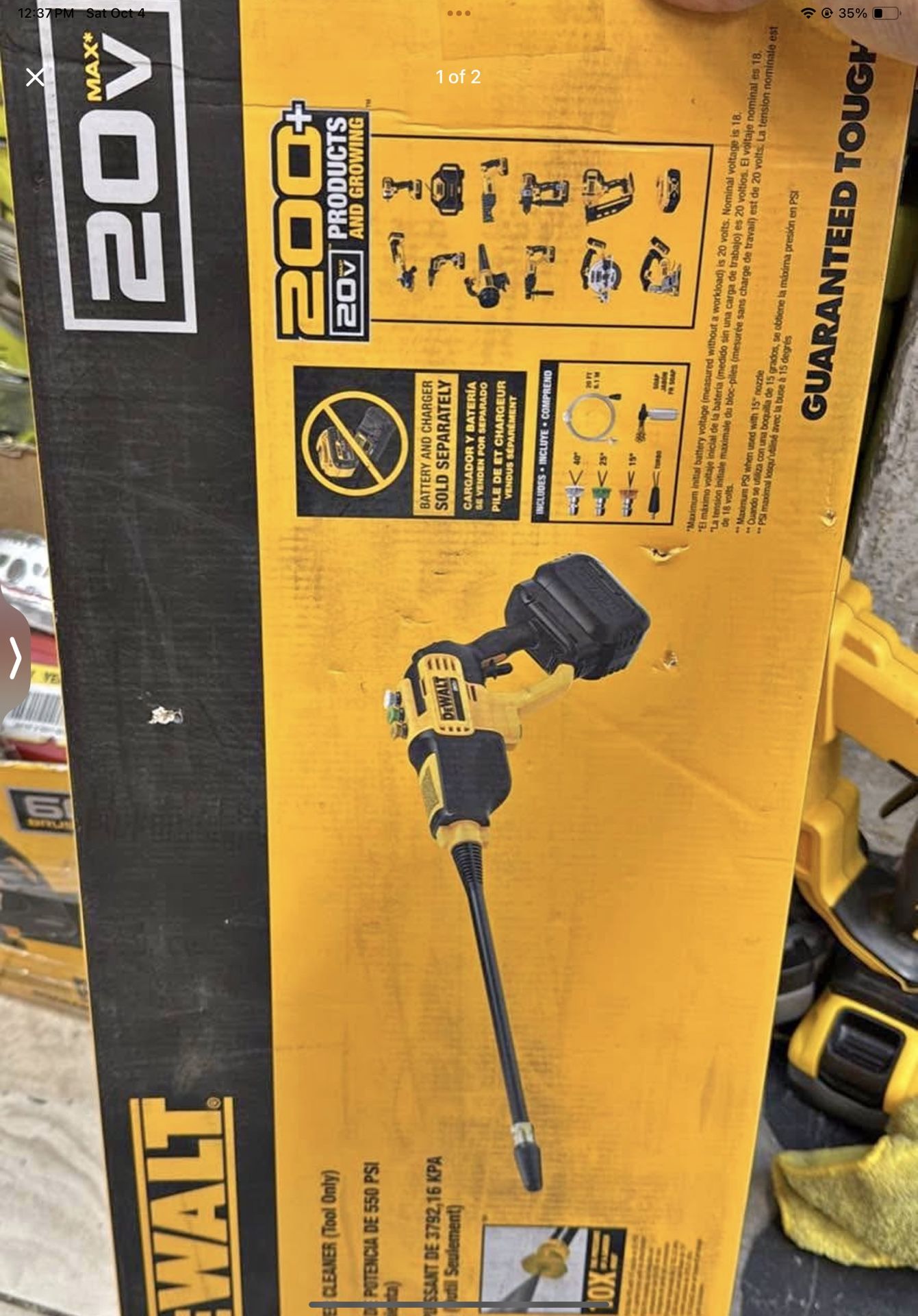 Dewalt 20v 550psi Power Washer Tool Only