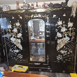 antique black lacquer mother of pearl