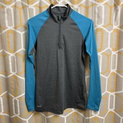 Women’s Nike Pro Fitted Long Sleeve 1/4” Zip with AQUA Sleeves - Medium