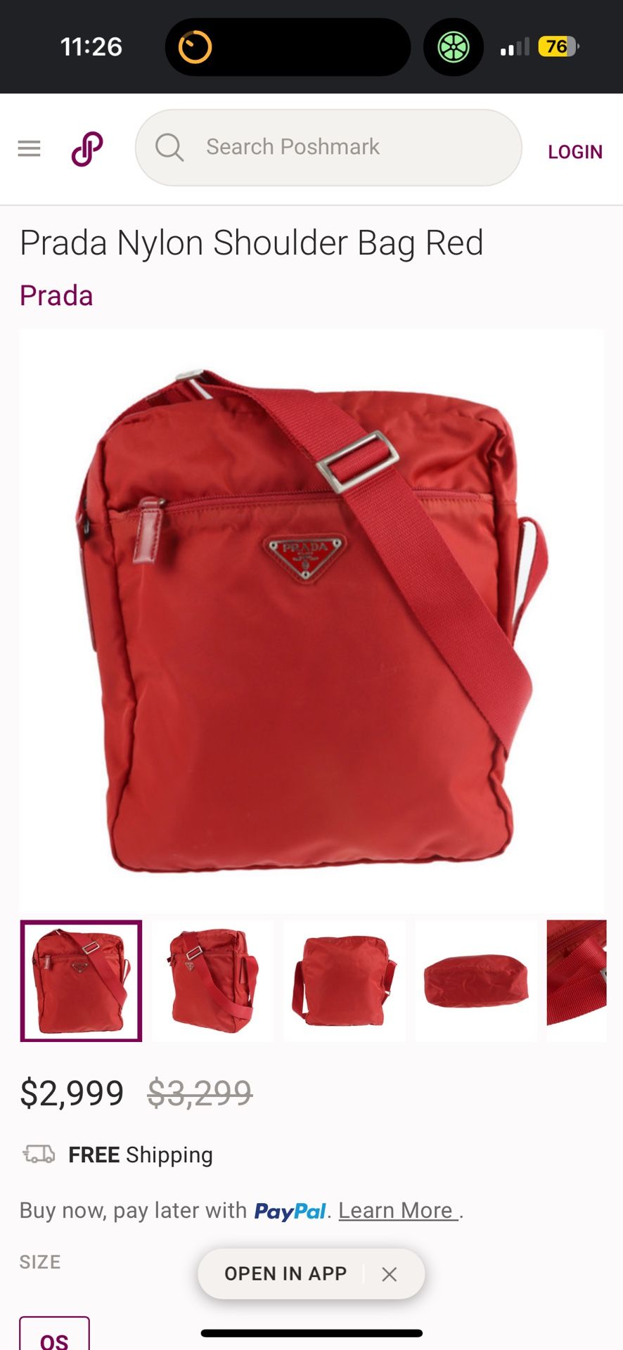 Red Nylon Prada Bag