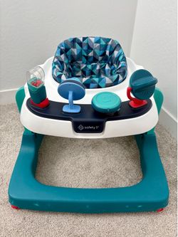 Safety Ist Ready, Set, Walk! DX Developmental Baby Walker with Wheels, Kinsale Blue