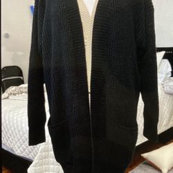 Oversize black cardigan sweater