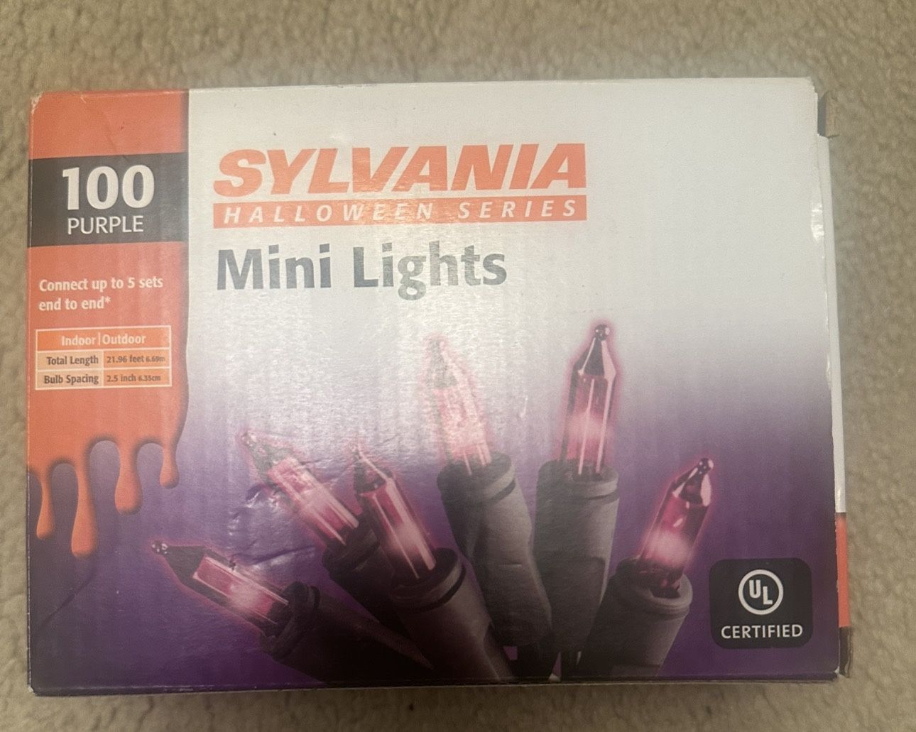 Sylvania halloweeen series mini lights 100 purple