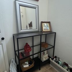 Black Glass Entryway Console Table