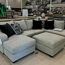 Megginson Storm U Shape Sectional With Ottoman