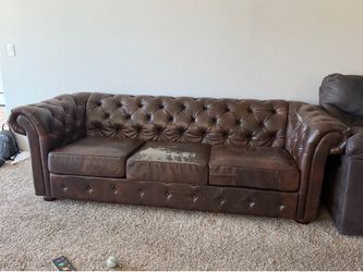 Work leather couch.