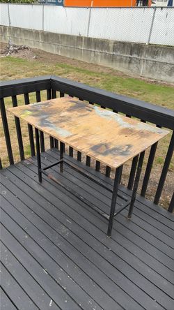 Workbench Table with Metal Frame