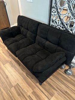 Black Convertible Futon Sofa Bed – 66”