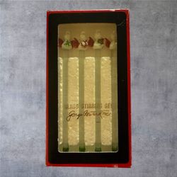 VTG Georges Briard Glass Angel Stirrers Set of 4 Christmas Swizzle Sticks In Box