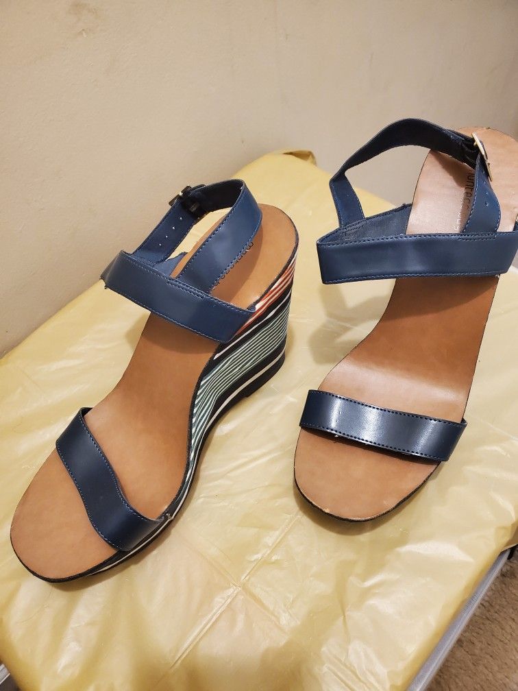 Blue Wedge Sandal