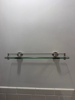 Glass bathroom shelf