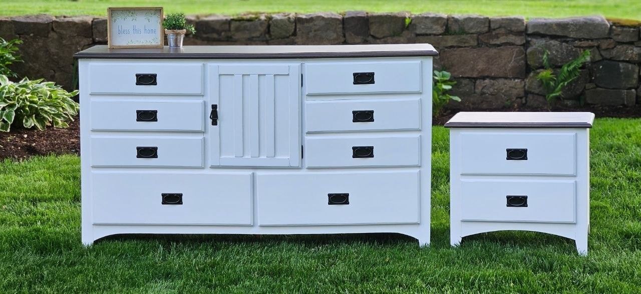Mission Style Tall Dresser With Matching Nightstand